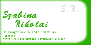 szabina nikolai business card